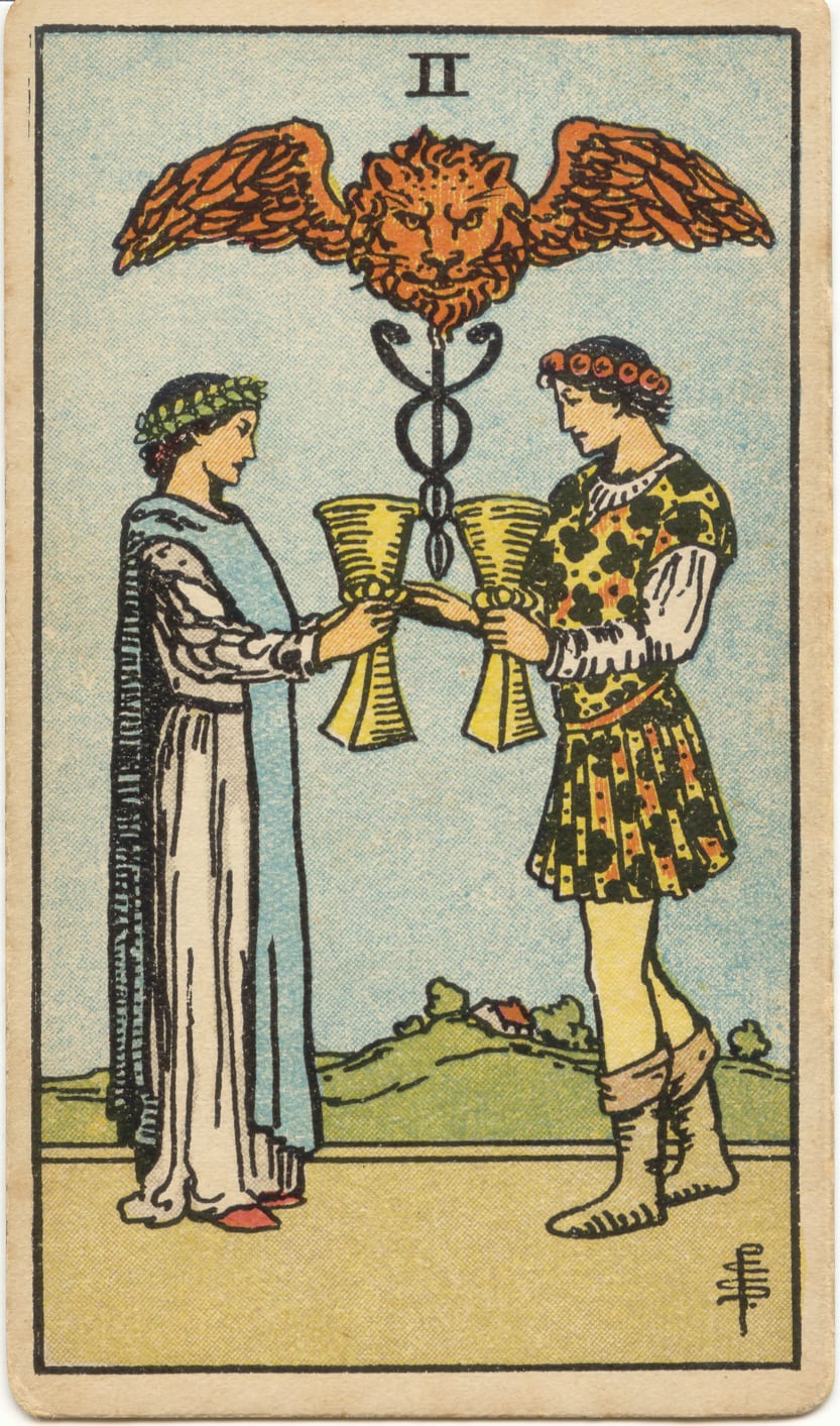 Kupaların İkilisi Tarot Kartı